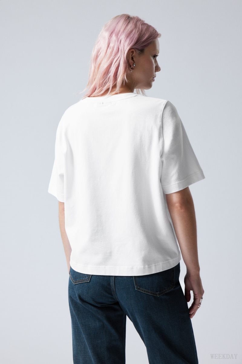 Weekday Perfect Boxy T-shirt 白 | DQSP6619