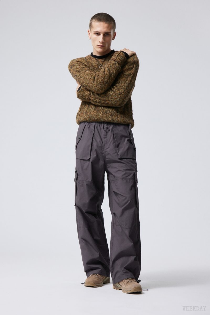 Weekday Piper Loose Cargo Trousers 暗グレー | QBKO0721