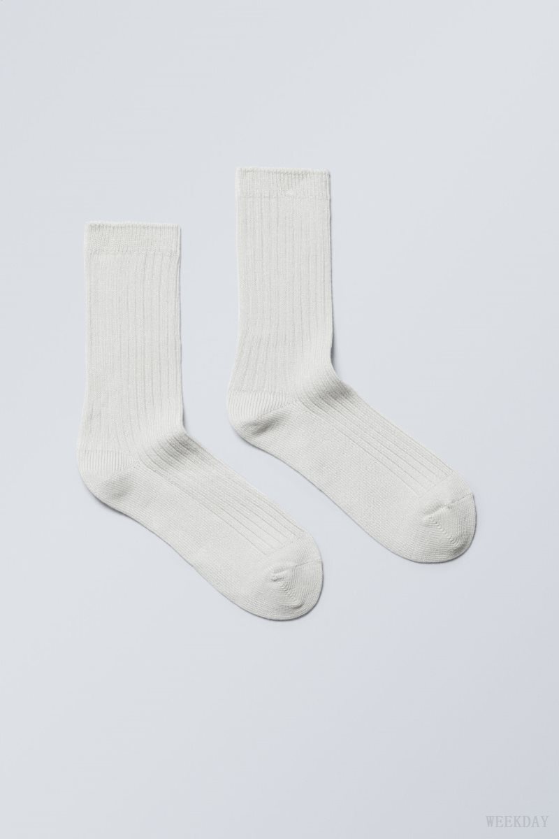 Weekday Pond リブ付き Socks ライト | LOQP1015