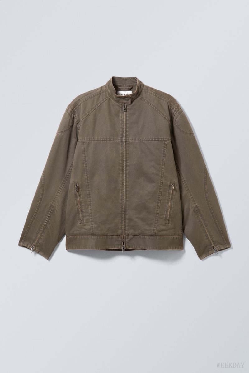 Weekday Reed Coated バイク Jacket 暗 | CEWB6294