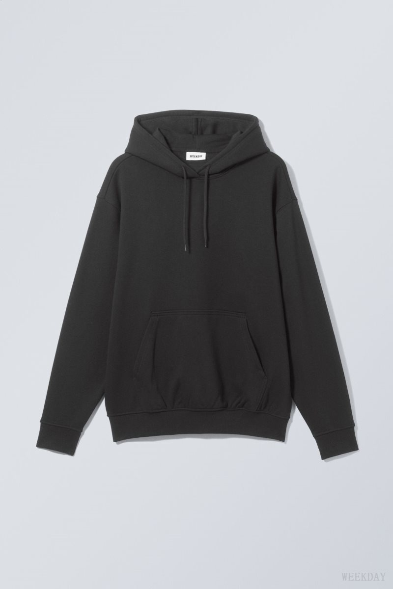 Weekday Relaxed Heavy Hoodie 黒 | QTUO2746