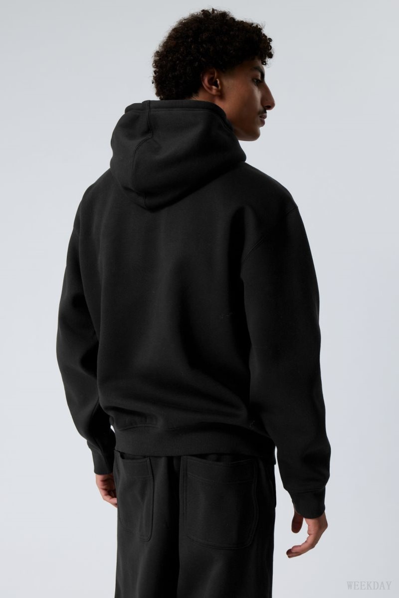 Weekday Relaxed Heavy Hoodie 黒 | QTUO2746