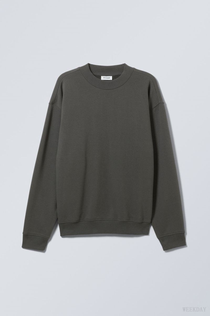 Weekday Relaxed Heavyweight Sweatshirt 黒 | LHET4356