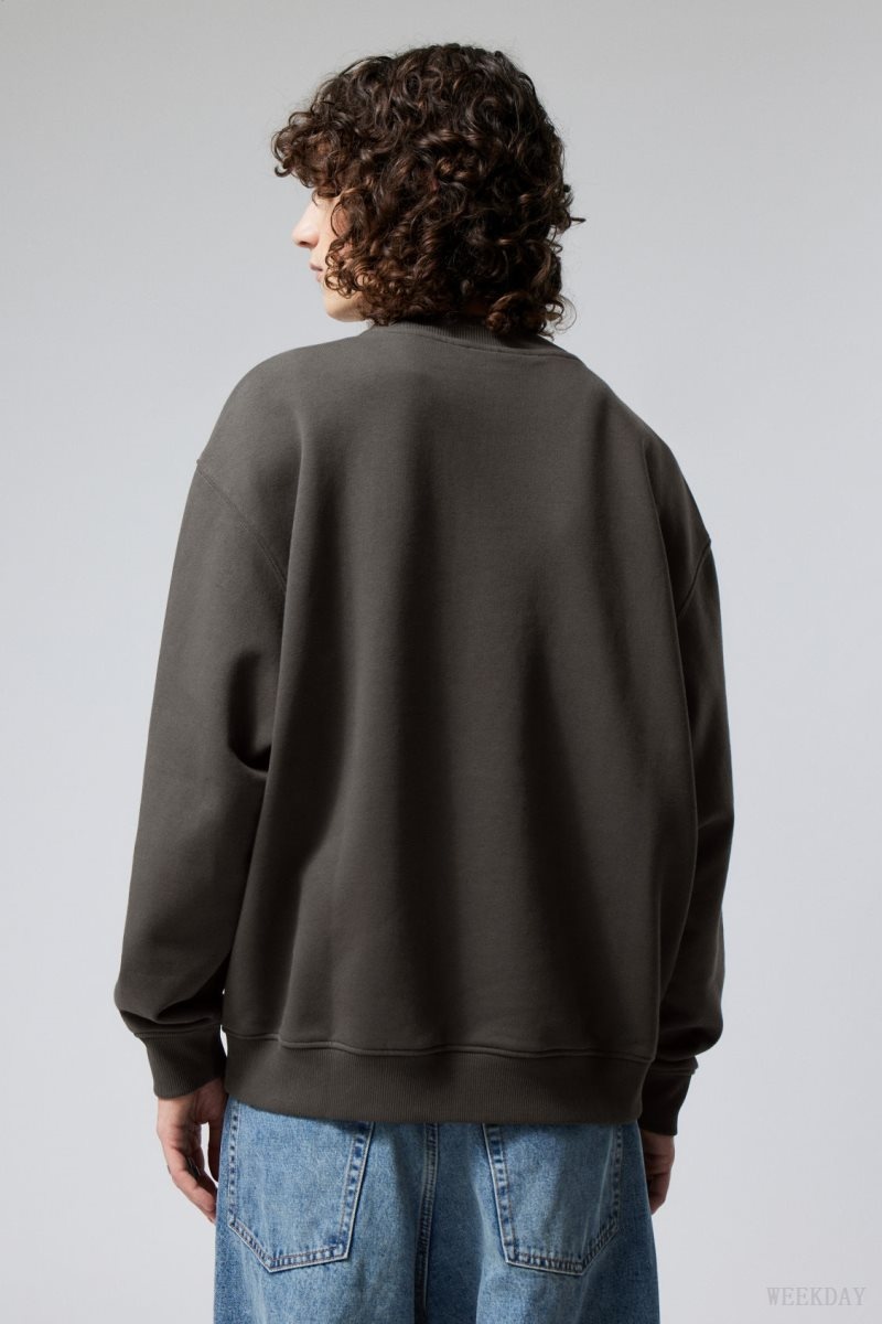 Weekday Relaxed Heavyweight Sweatshirt 黒 | LHET4356