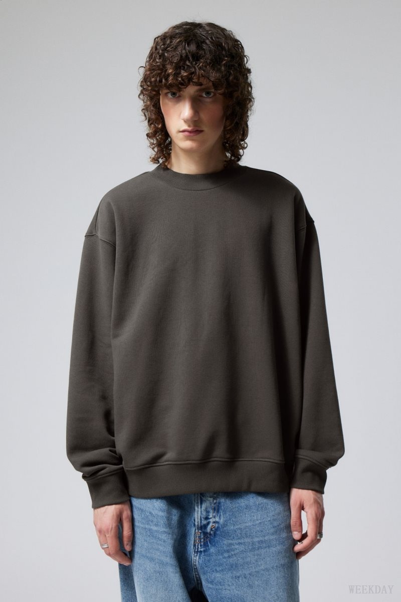 Weekday Relaxed Heavyweight Sweatshirt 黒 | LHET4356