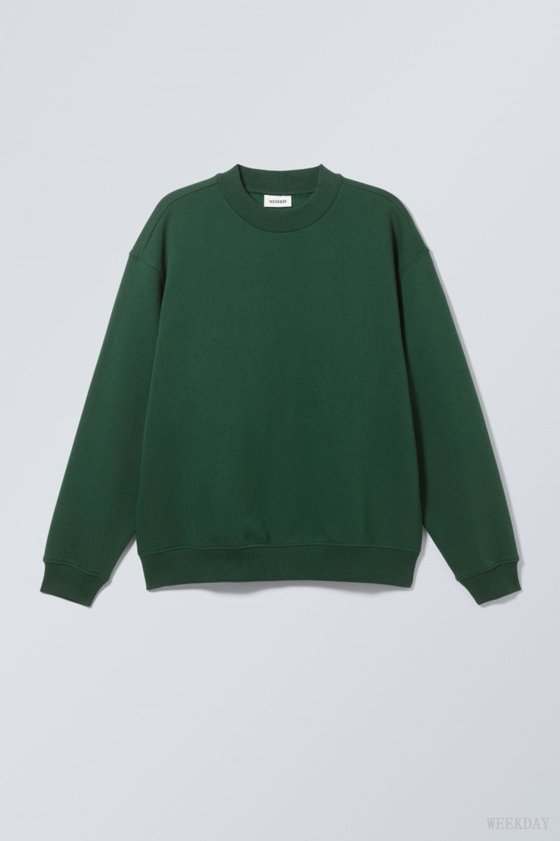 Weekday Relaxed Heavyweight Sweatshirt 暗緑 | GVEZ2552