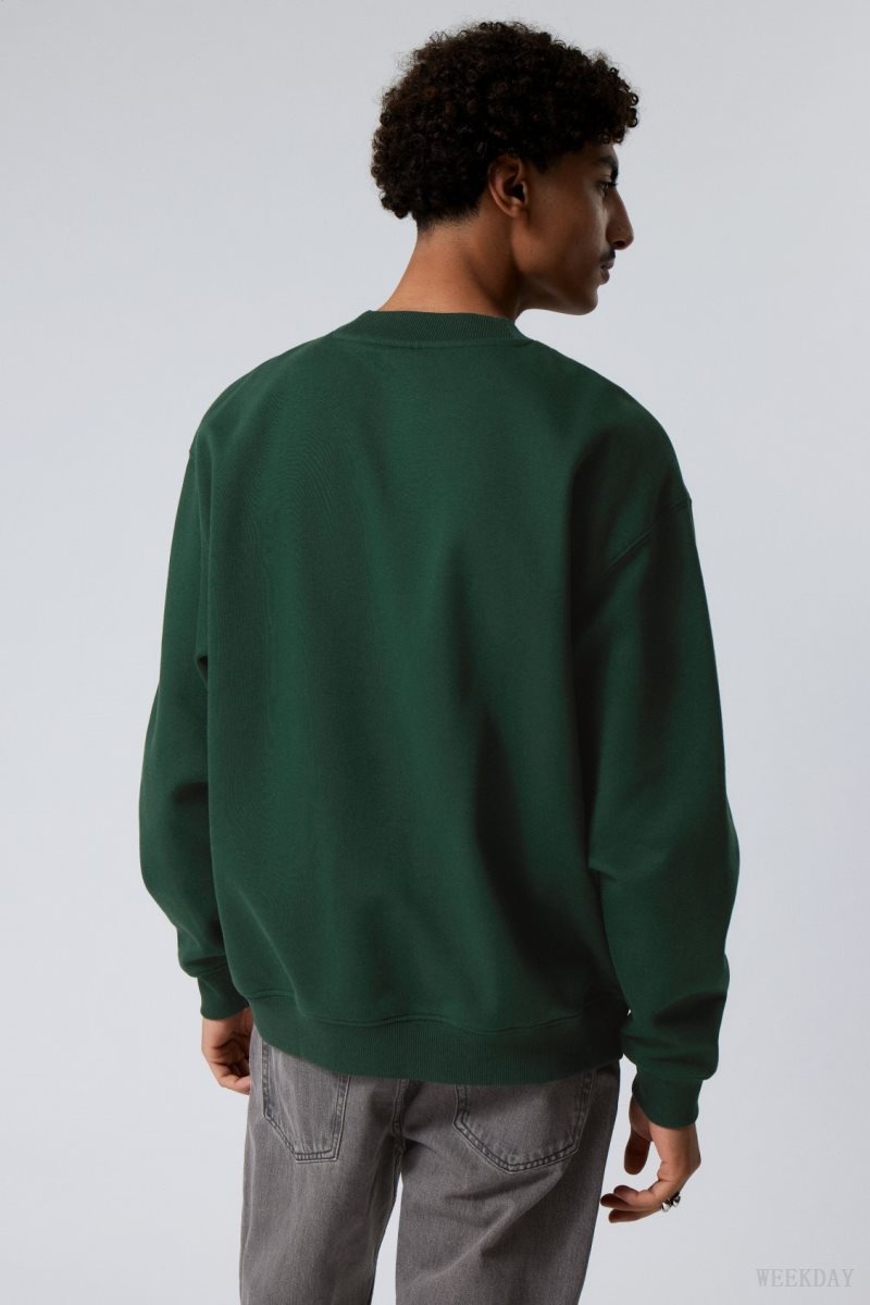 Weekday Relaxed Heavyweight Sweatshirt 暗緑 | GVEZ2552