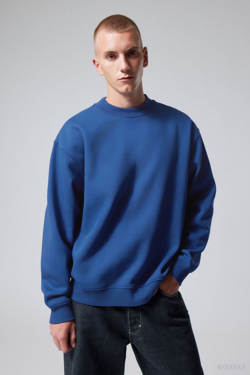 Weekday Relaxed Heavyweight Sweatshirt 青 | IQAM0528