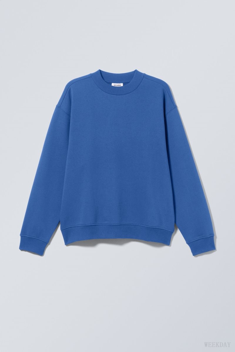 Weekday Relaxed Heavyweight Sweatshirt 青 | IQAM0528