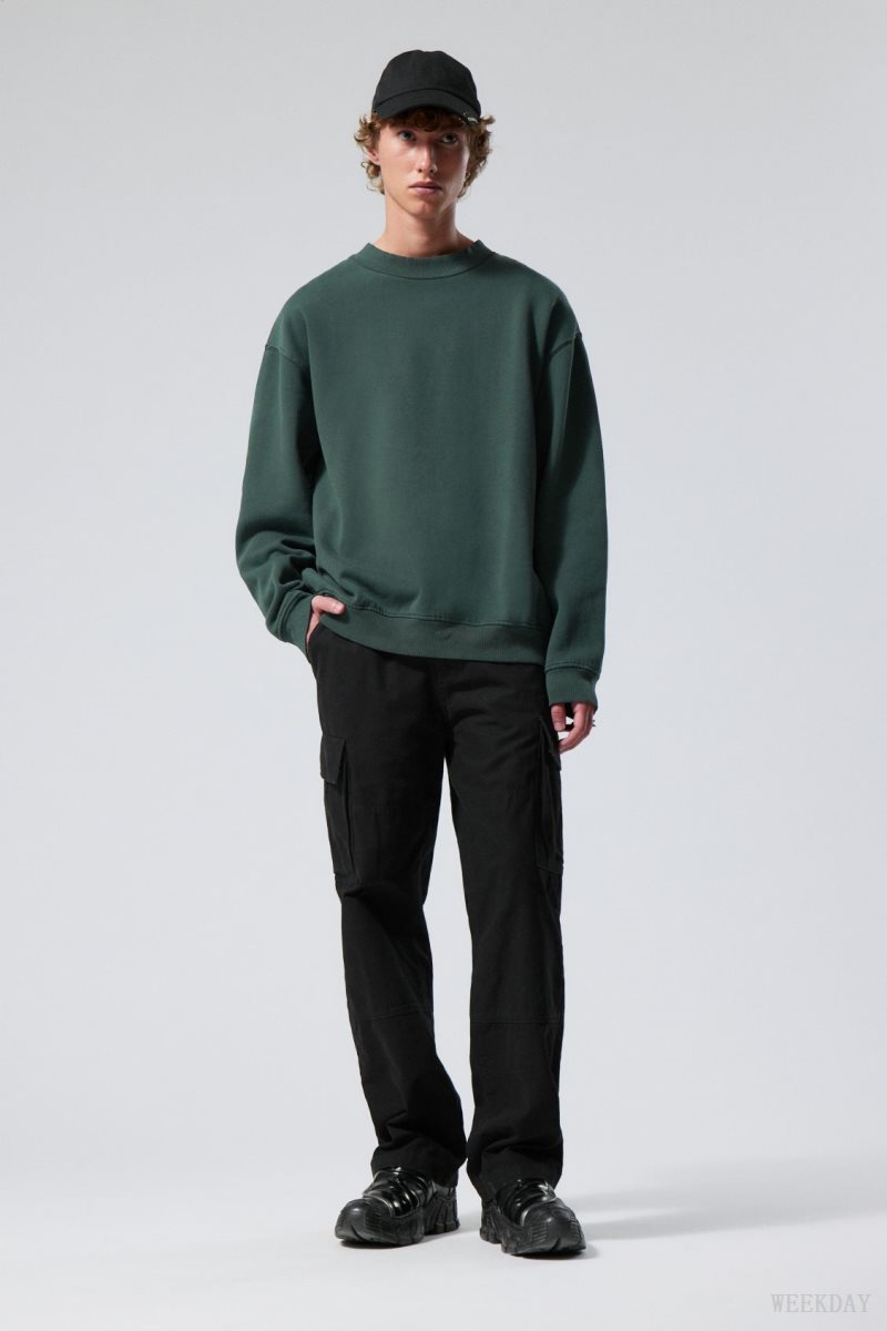 Weekday Relaxed Heavyweight Sweatshirt 暗緑 | YHKO8914