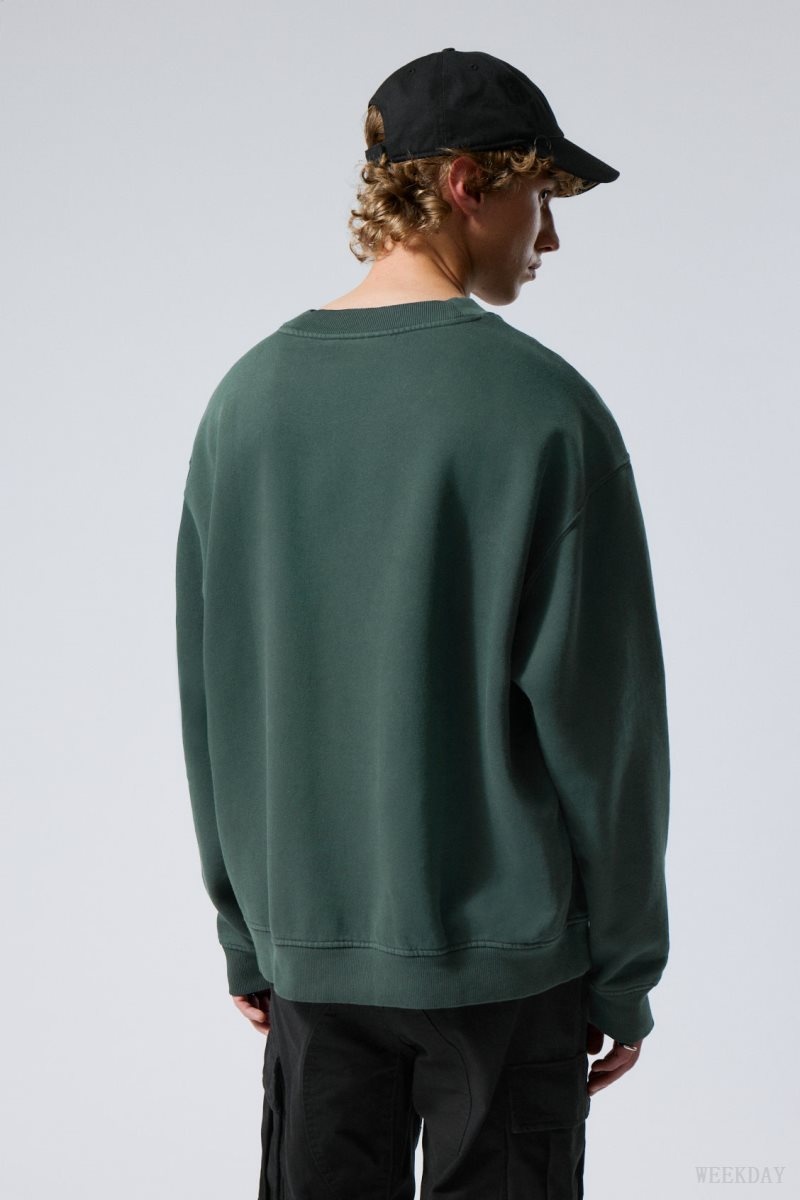 Weekday Relaxed Heavyweight Sweatshirt 暗緑 | YHKO8914