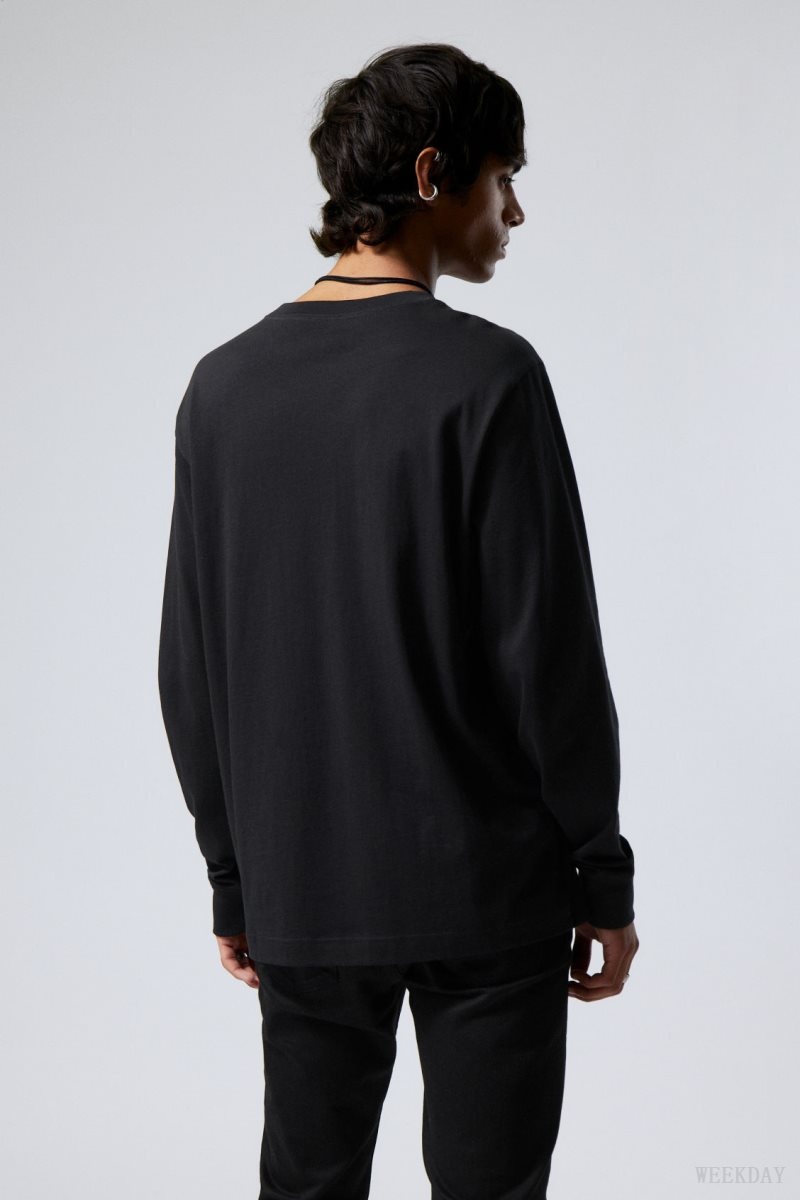 Weekday Relaxed Midweight Long Sleeve 黒 | VQXK4716