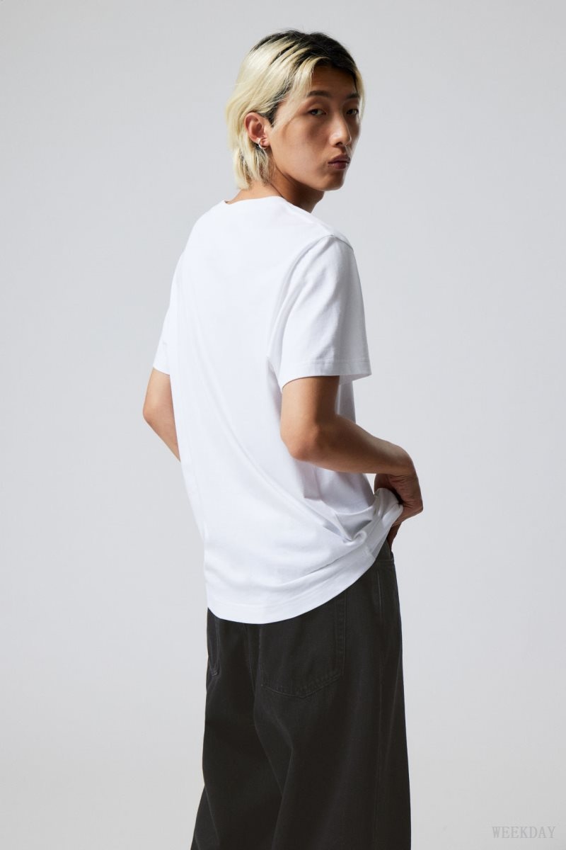 Weekday Relaxed Midweight T-shirt 白 | WOSM6856