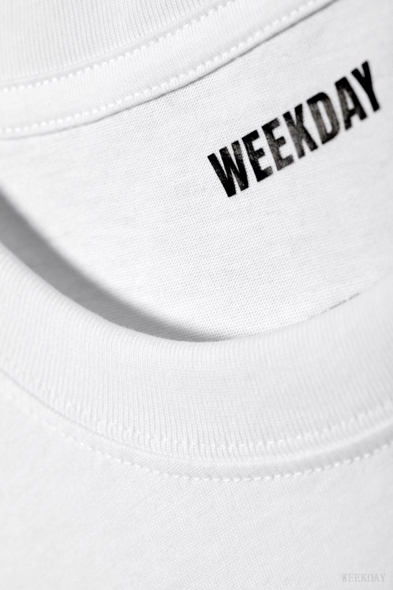 Weekday Relaxed Midweight T-shirt 白 | WOSM6856