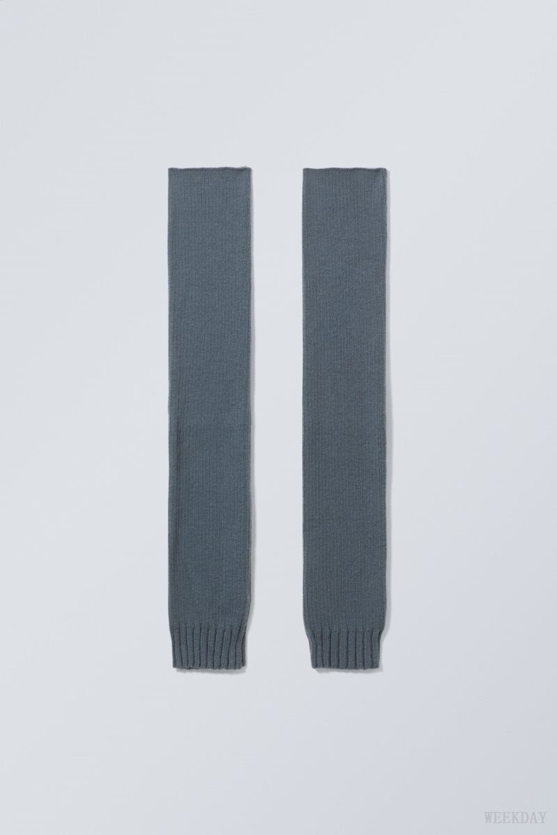 Weekday Rib Knit Leg Warmers 青 | LNTQ5094