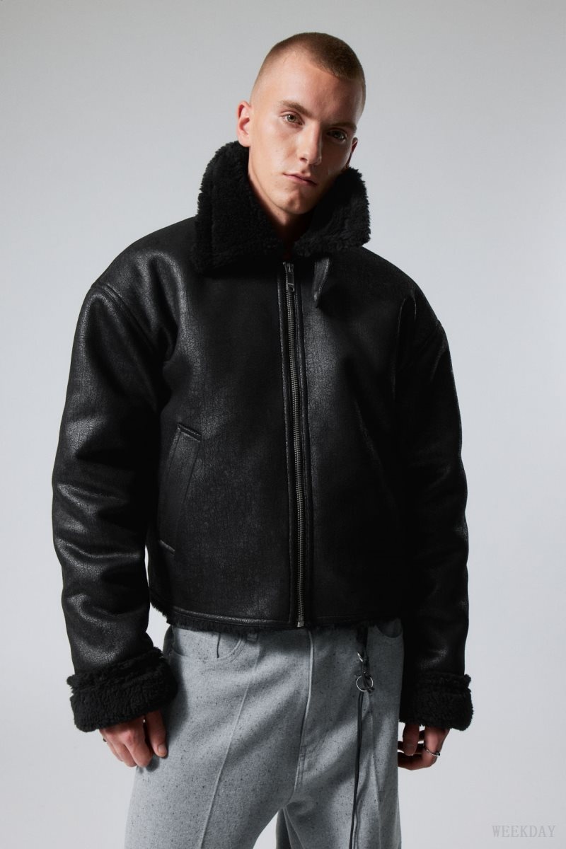 Weekday Sim Shearling Jacket 黒 | RMNA8612