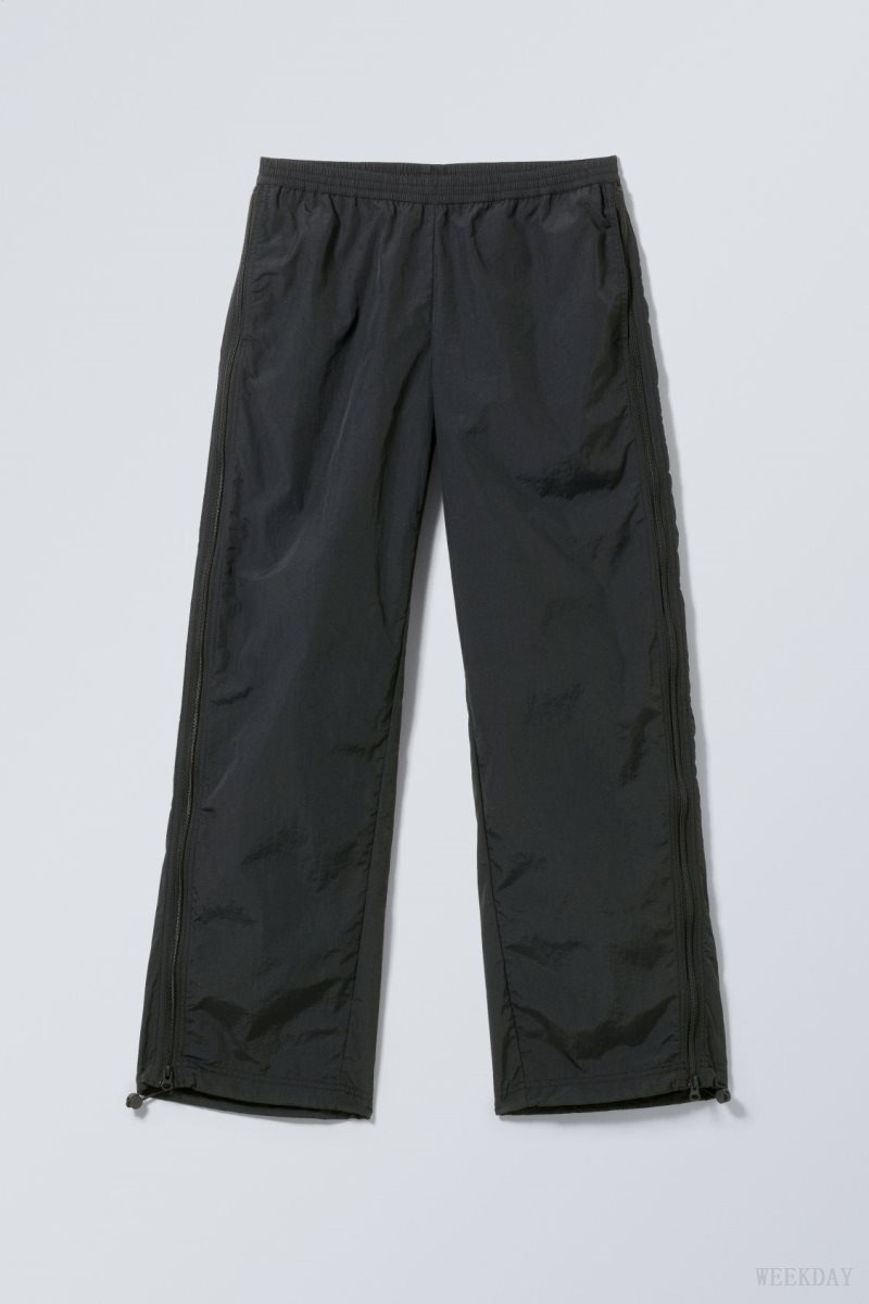 Weekday Simona Side Zip トラック Trousers 黒 | MSNO7926