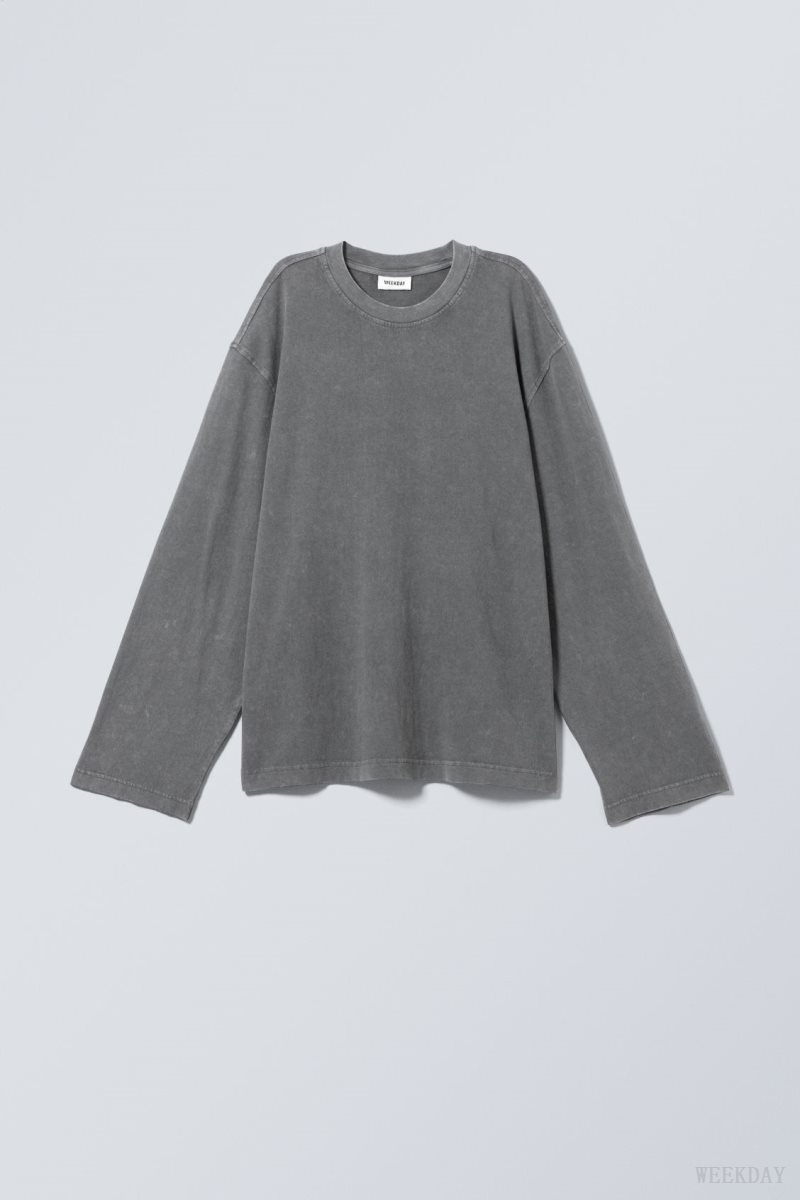 Weekday Soft Oversized Long Sleeve Top 青 | NWQY0408