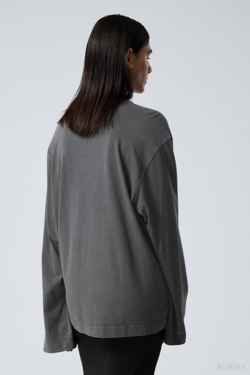 Weekday Soft Oversized Long Sleeve Top 青 | NWQY0408