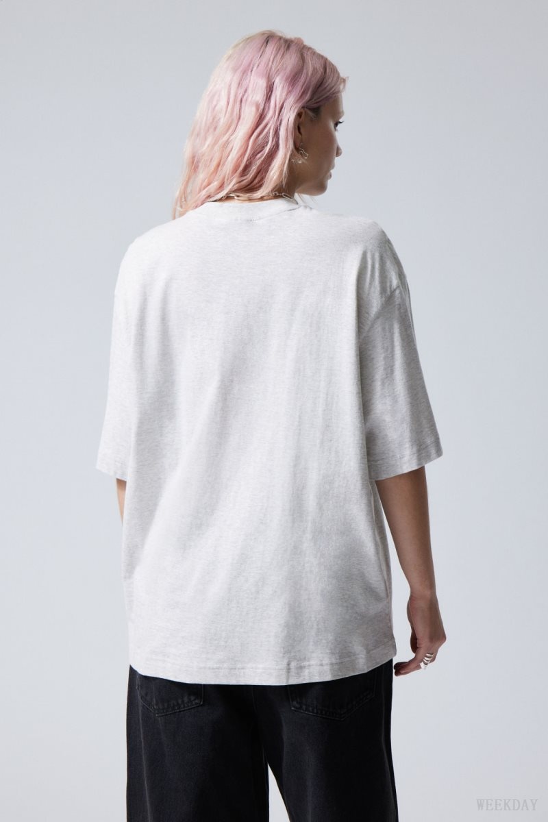 Weekday Soft Oversized T-shirt ライトグレー | IRQQ6801