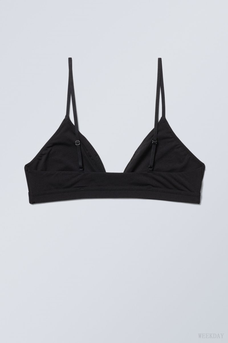 Weekday Soft Triangle Bralette Soul 黒 | ZWQX1787