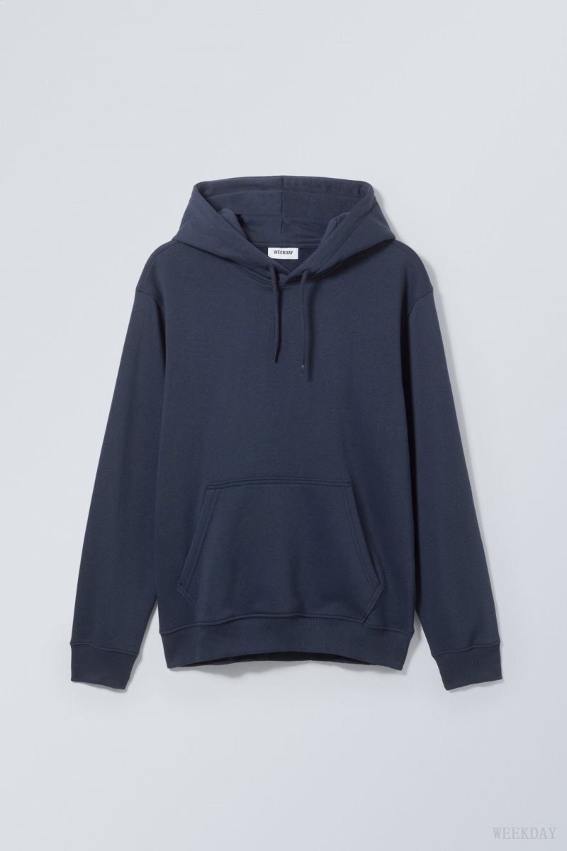 Weekday Standard Midweight Hoodie 暗青 | AOOS4414