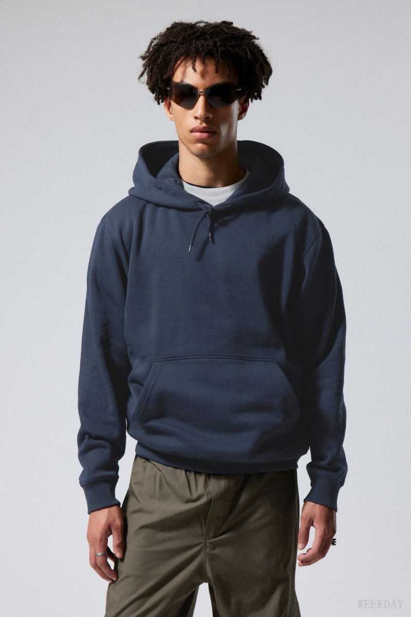 Weekday Standard Midweight Hoodie 暗青 | AOOS4414