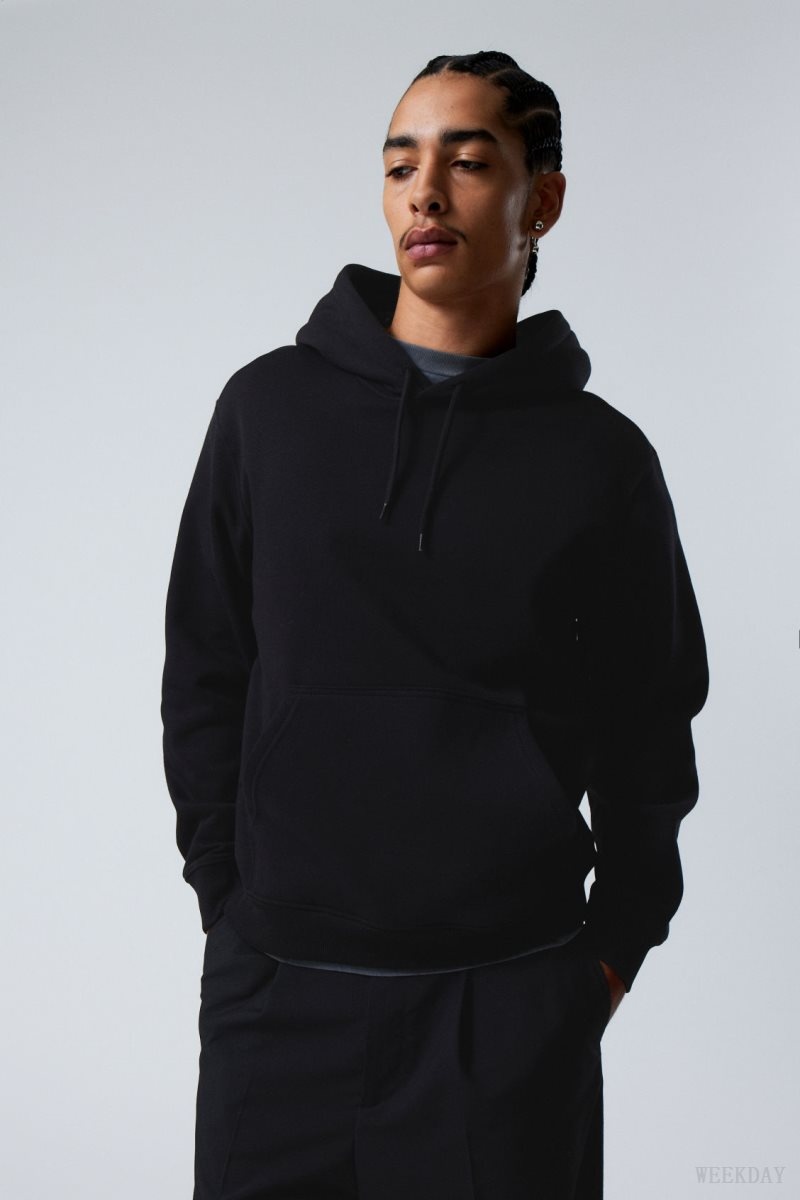 Weekday Standard Midweight Hoodie 黒 | CQAT2512