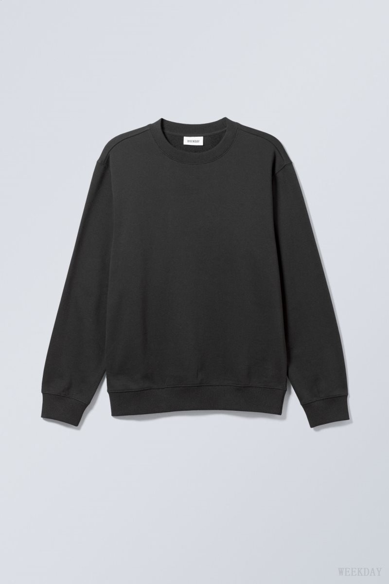 Weekday Standard Midweight Sweatshirt 黒 | HLHE0334