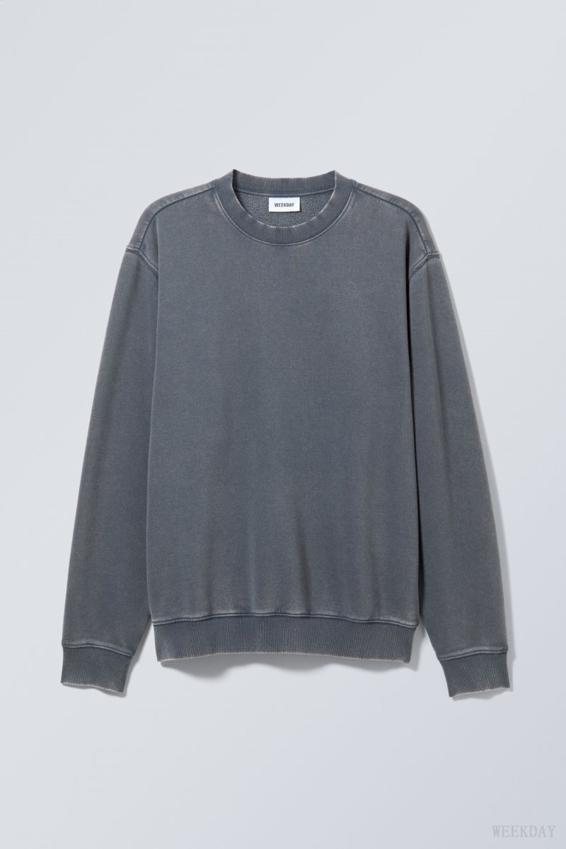 Weekday Standard Midweight Sweatshirt ネイビー | JMXJ1879