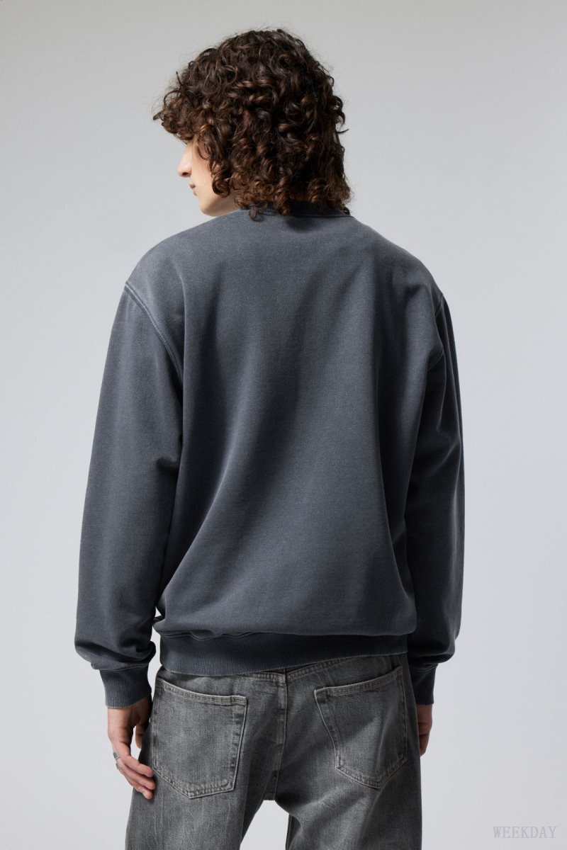 Weekday Standard Midweight Sweatshirt ネイビー | JMXJ1879