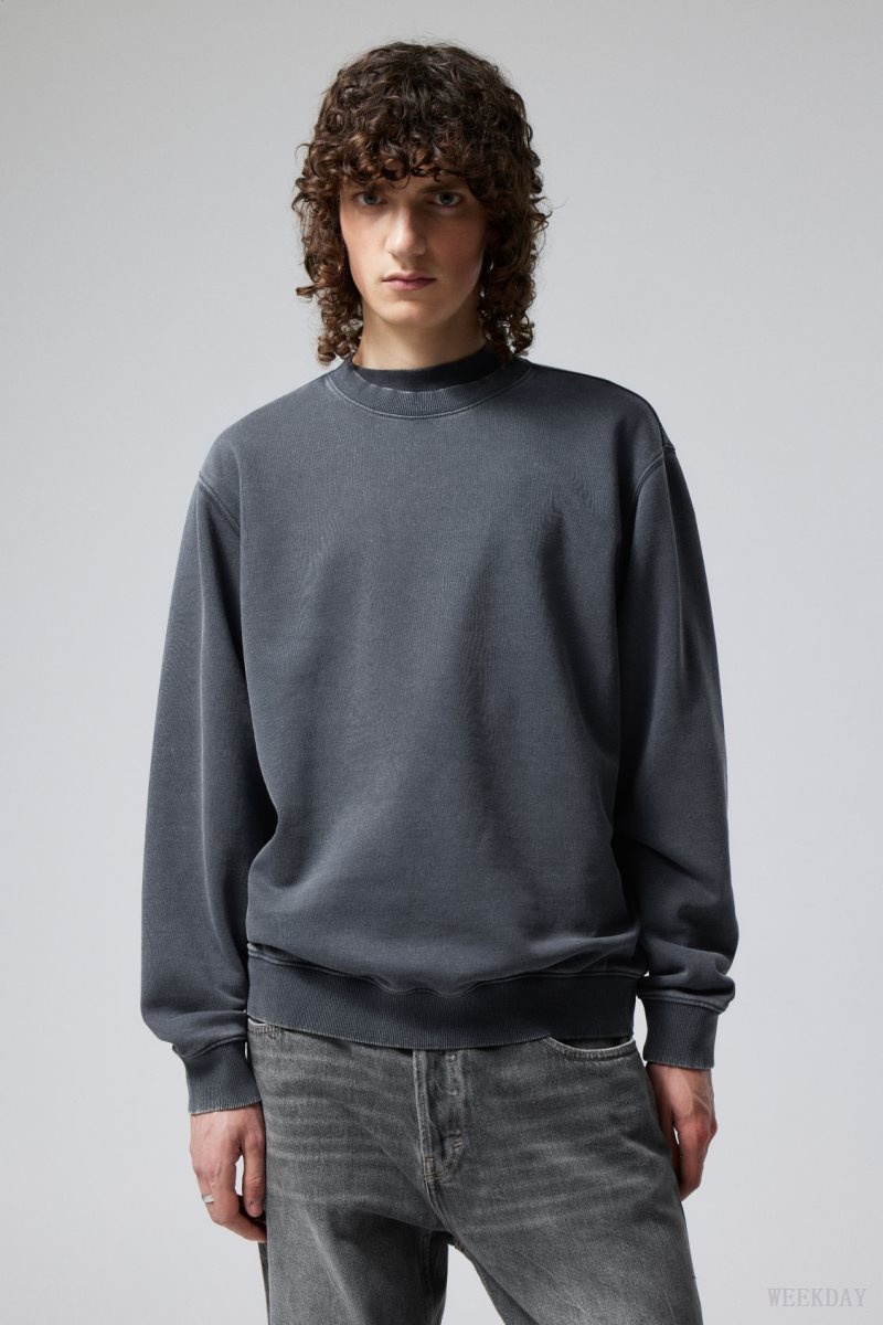 Weekday Standard Midweight Sweatshirt ネイビー | JMXJ1879