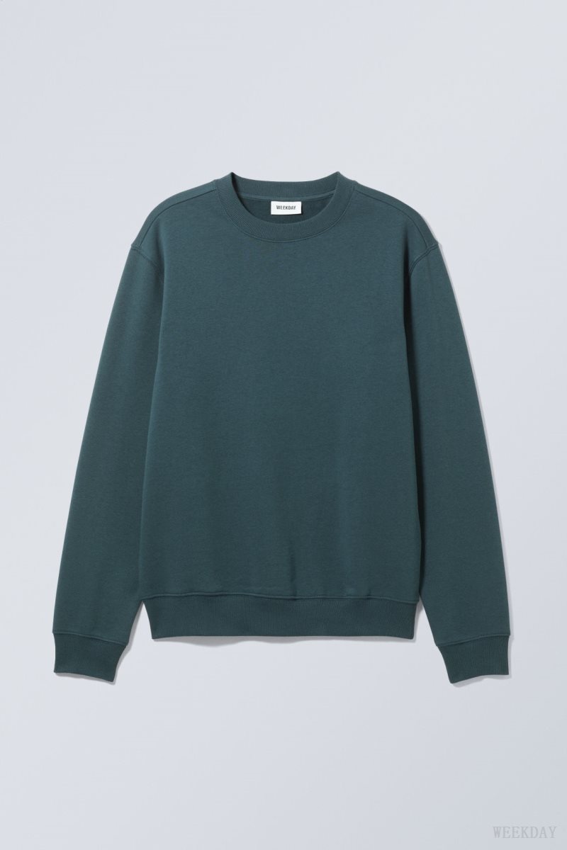 Weekday Standard Midweight Sweatshirt 暗紺碧 | ZSQX0230