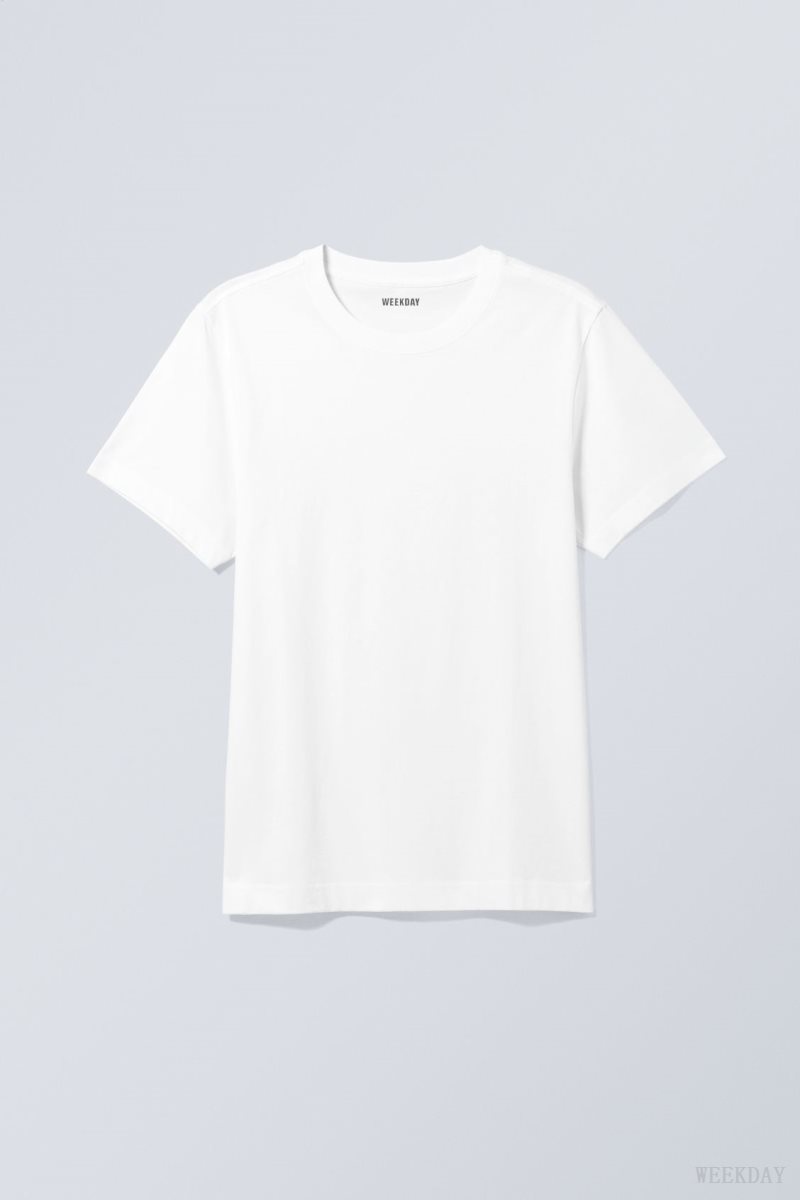 Weekday Standard Midweight T-shirt 白 | PQSB4060