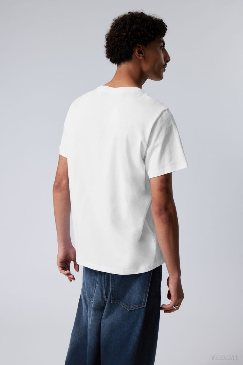 Weekday Standard Midweight T-shirt 白 | PQSB4060