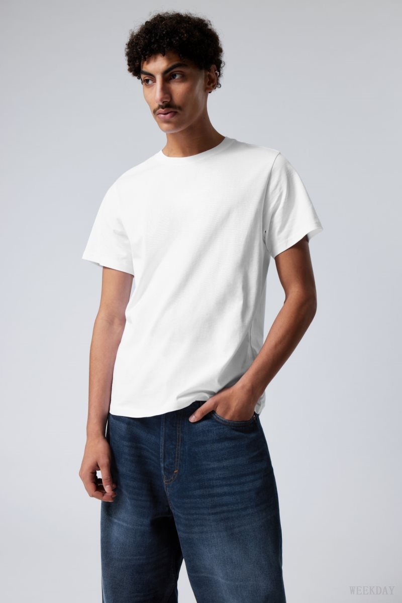 Weekday Standard Midweight T-shirt 白 | PQSB4060