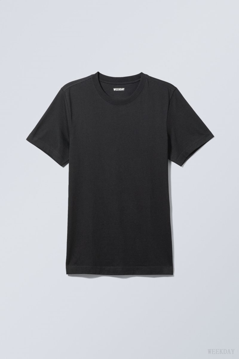 Weekday Standard Midweight T-shirt 黒 | VNRL8668