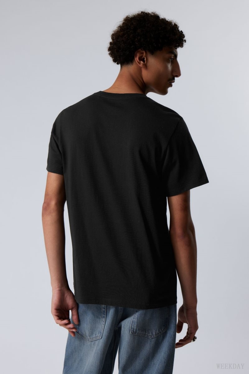 Weekday Standard Midweight T-shirt 黒 | VNRL8668