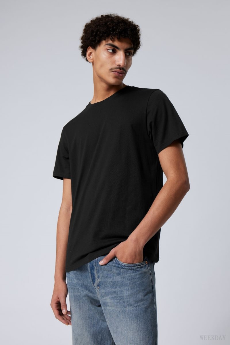 Weekday Standard Midweight T-shirt 黒 | VNRL8668