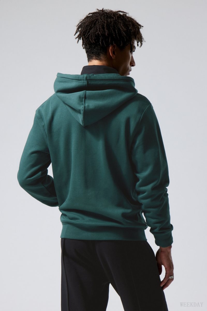 Weekday Standard Midweight Zip Hoodie 緑 | XKOA3480