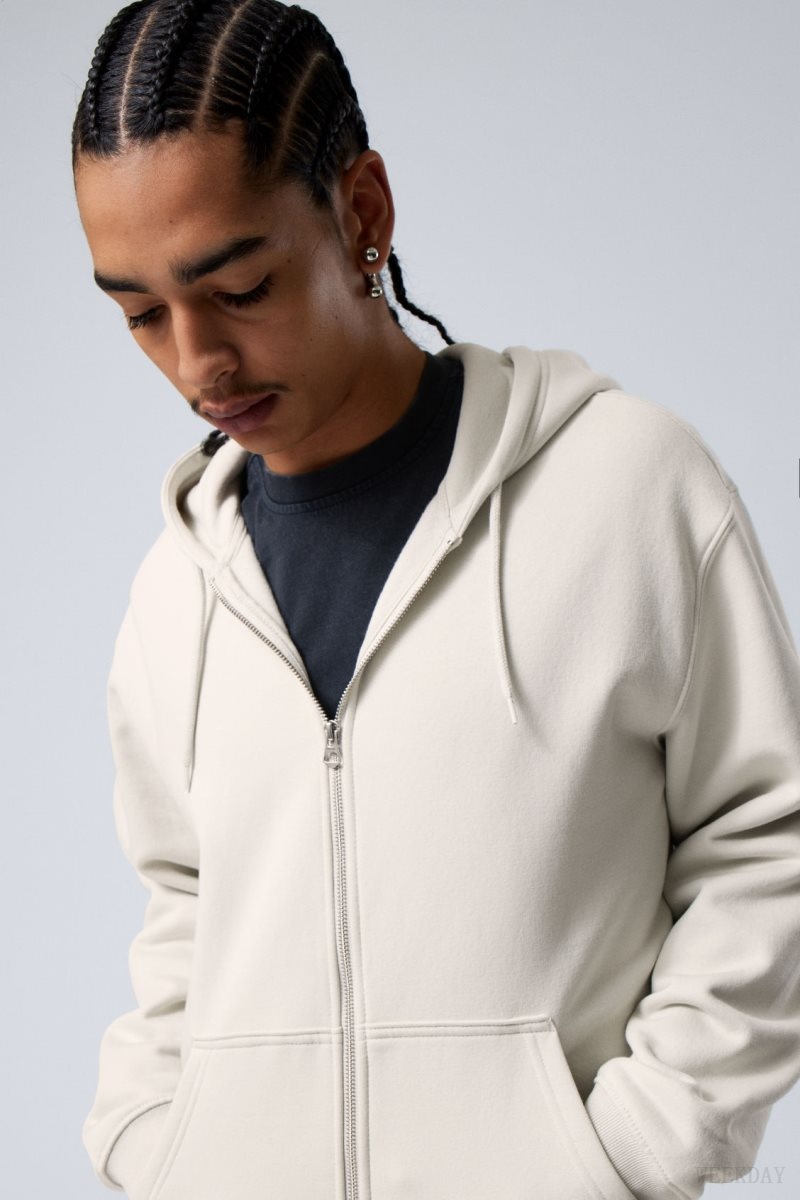 Weekday Standard Midweight Zip Hoodie ライトグレー | YJNO9396