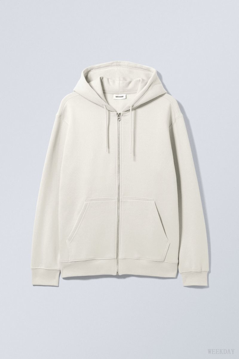 Weekday Standard Midweight Zip Hoodie ライトグレー | YJNO9396