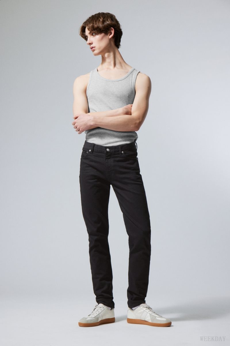 Weekday Sunday Slim Tapered Jeans 黒 | ELBG8891