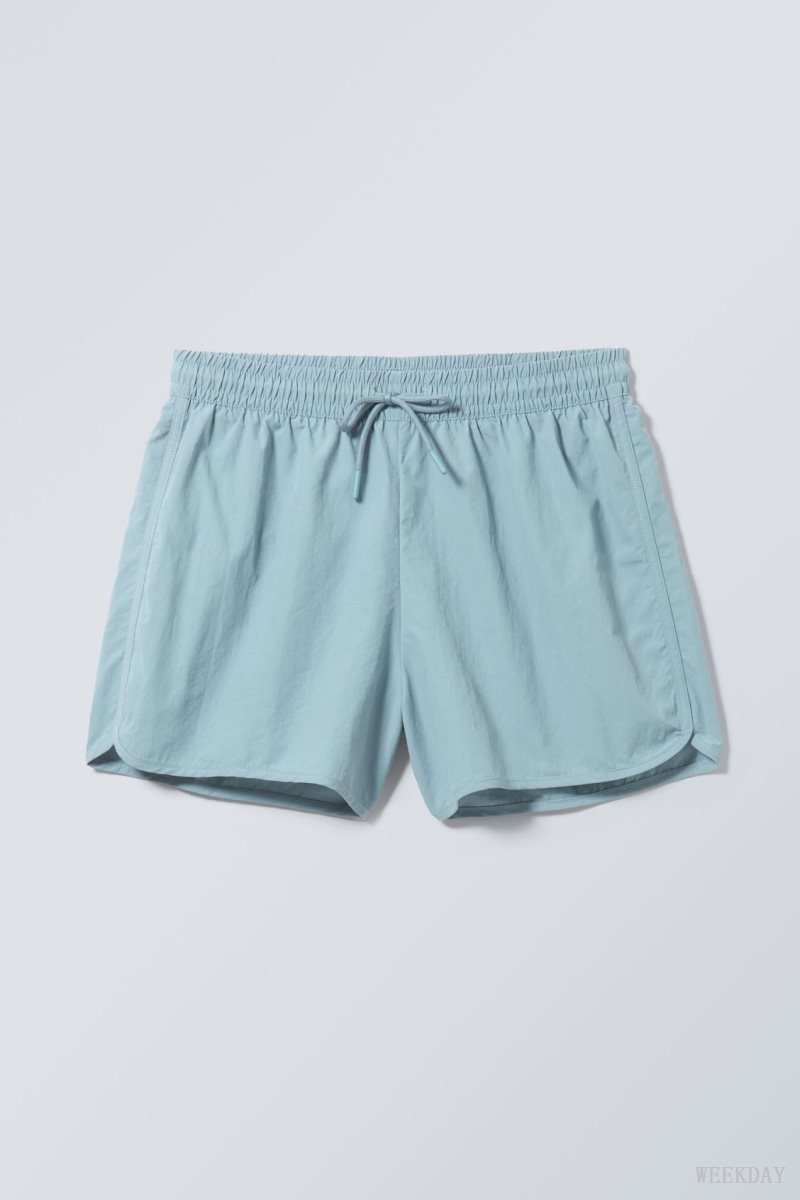 Weekday Tan Structure Swim Shorts 青 | XVRK4680