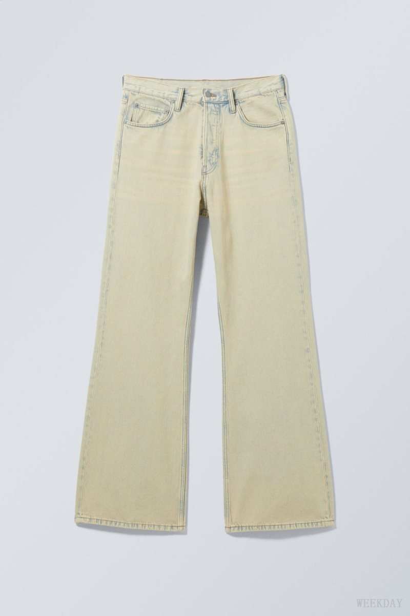 Weekday Time Bleached Bootcut Jeans Sunbleached | IFVW0193