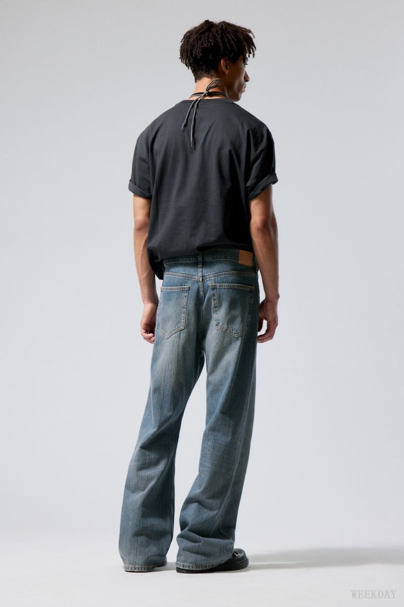 Weekday Time Loose Bootcut Jeans 青 | FMLV4831