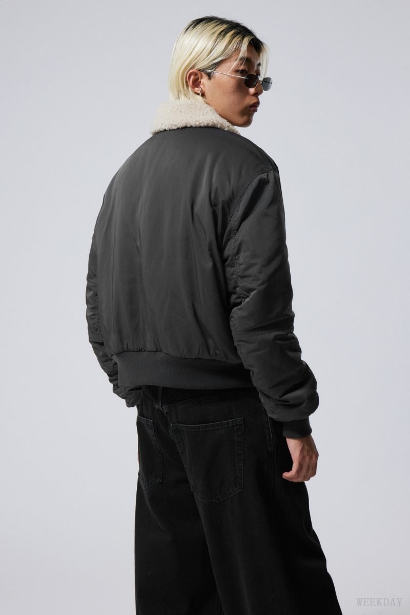 Weekday Timo Regular Bomber Jacket グレー | EIHS4807