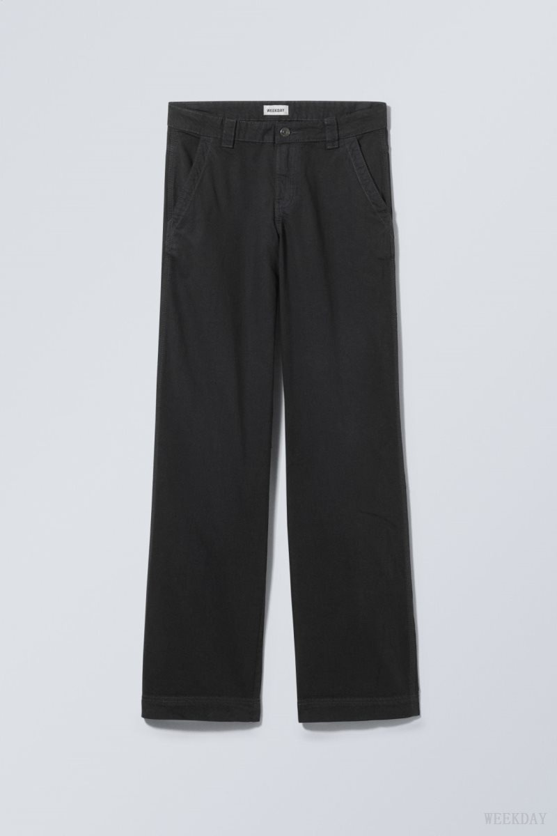 Weekday Tony Cotton Twill Trousers 暗グレー | CHMA4966