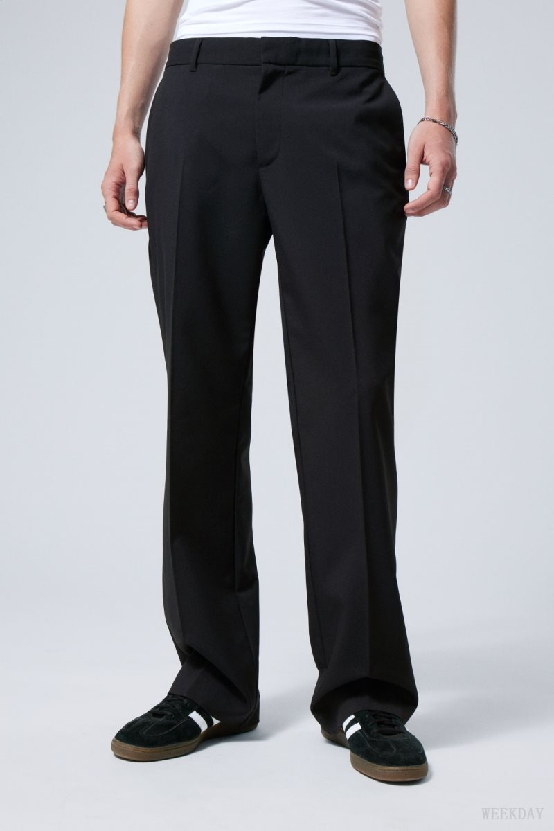 Weekday Travis Low Waist Suit Trousers 黒 | RWQU7530