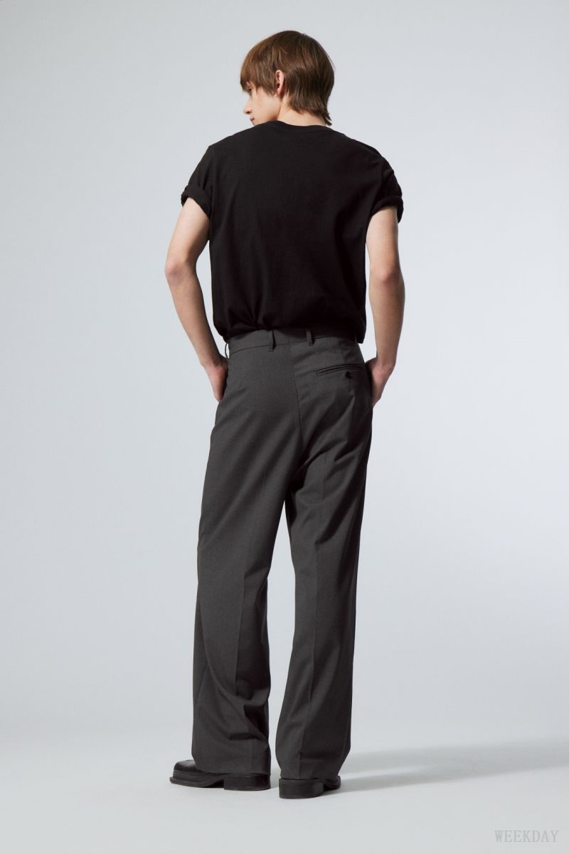 Weekday Uno Loose Suit Trousers 暗グレー | FHKC4218